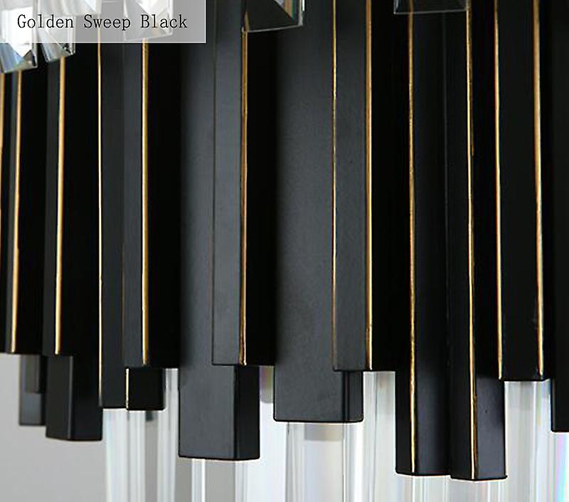 Phube Modern Black Crystal Chandelier Lighting Fixture Luxury Contemporary Chandeliers Hanging Light For Home Hotel