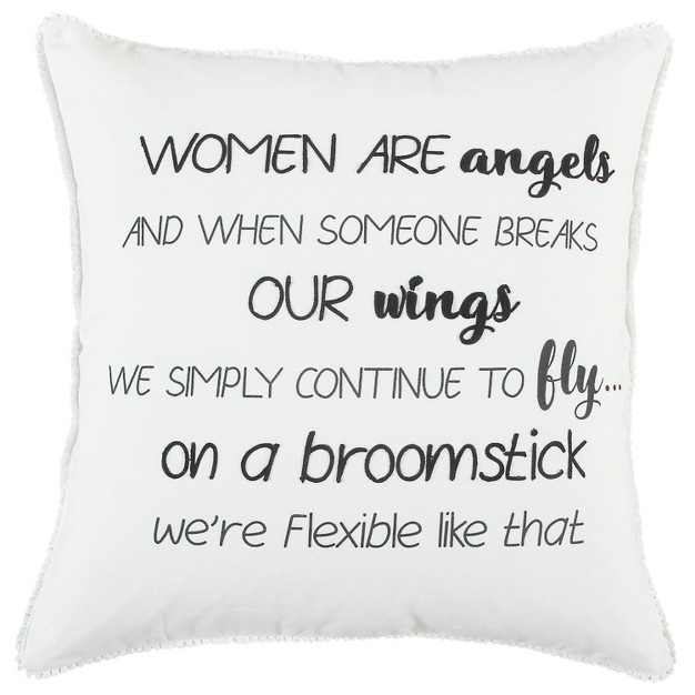 Oversize Angels Square Throw Pillow Cover Rizzy Home