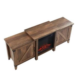 EDYO LIVING 63 in. Freestanding Wooden Electric Fireplace TV Stand in Rustic Oak WMTVS015RSOF018