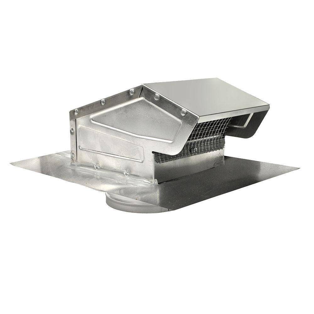 Master Flow 4 in. Goose Neck Vent - Roof Cap in Aluminum GNV4A