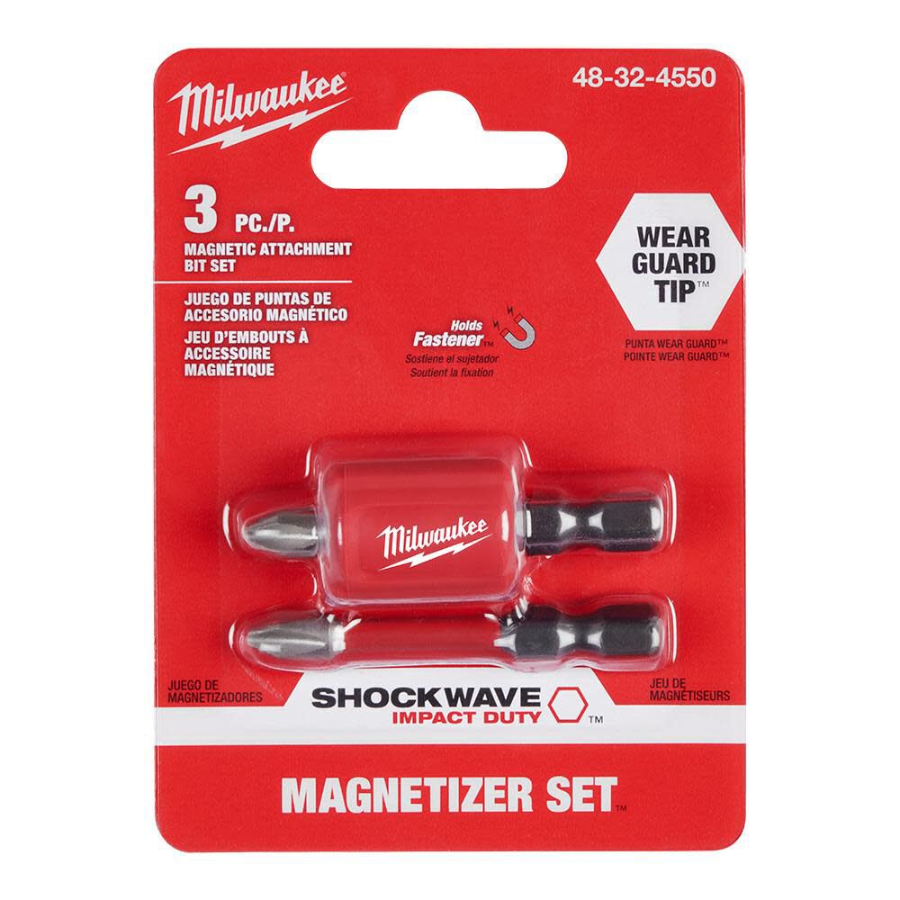 Milwaukee SHOCKWAVE Impact Duty Magnetic Attachment and PH2 Bit Set 3pc 48-32-4550 from Milwaukee