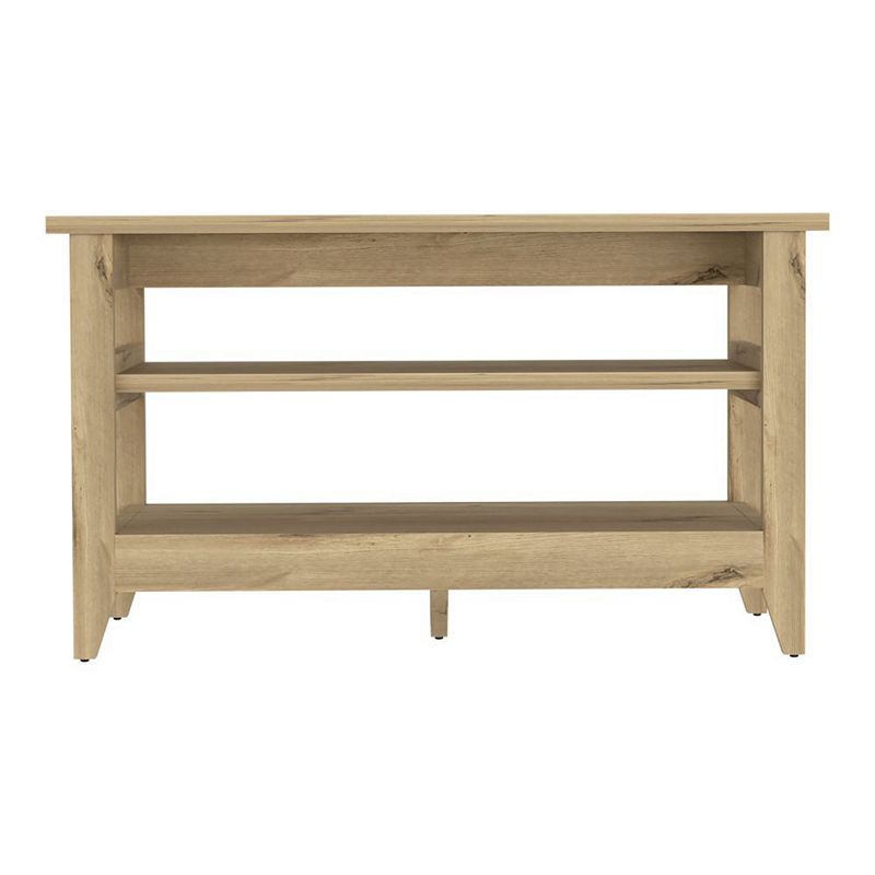 Vilna Storage Bench， Two Open Shelves， Four Legs