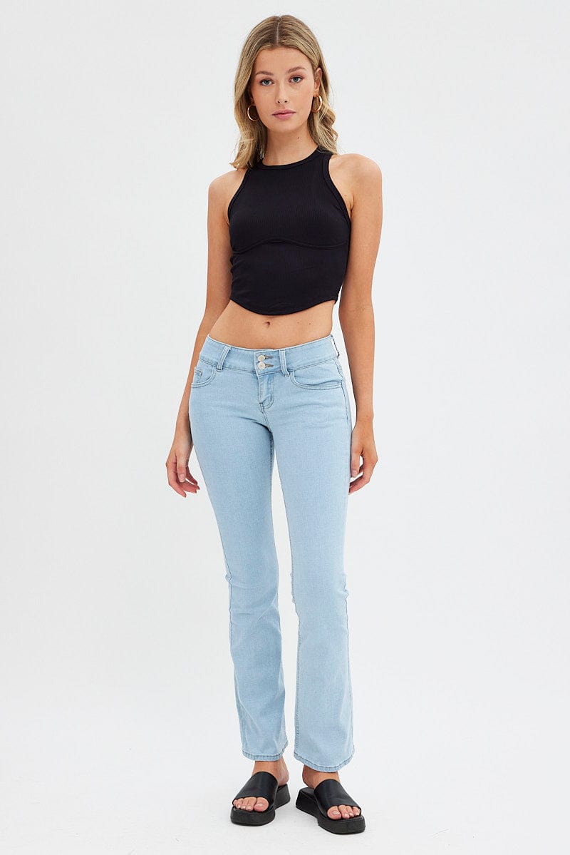 Denim Flare Jeans Low Waist