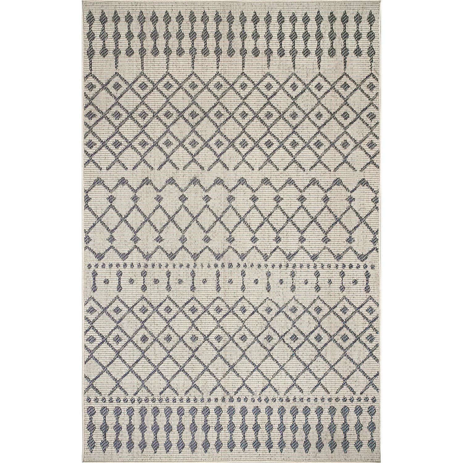 nuLOOM Charter Modern Trellis Indoor/Outdoor Area Rug， 5and#8242; x 8and#8242;， Light Gray