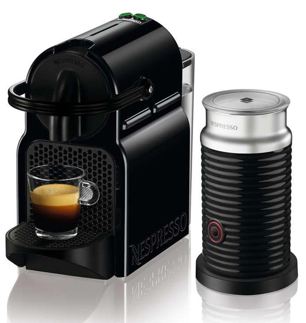 Nespresso Inissia Black Espresso Maker With Aerocinno