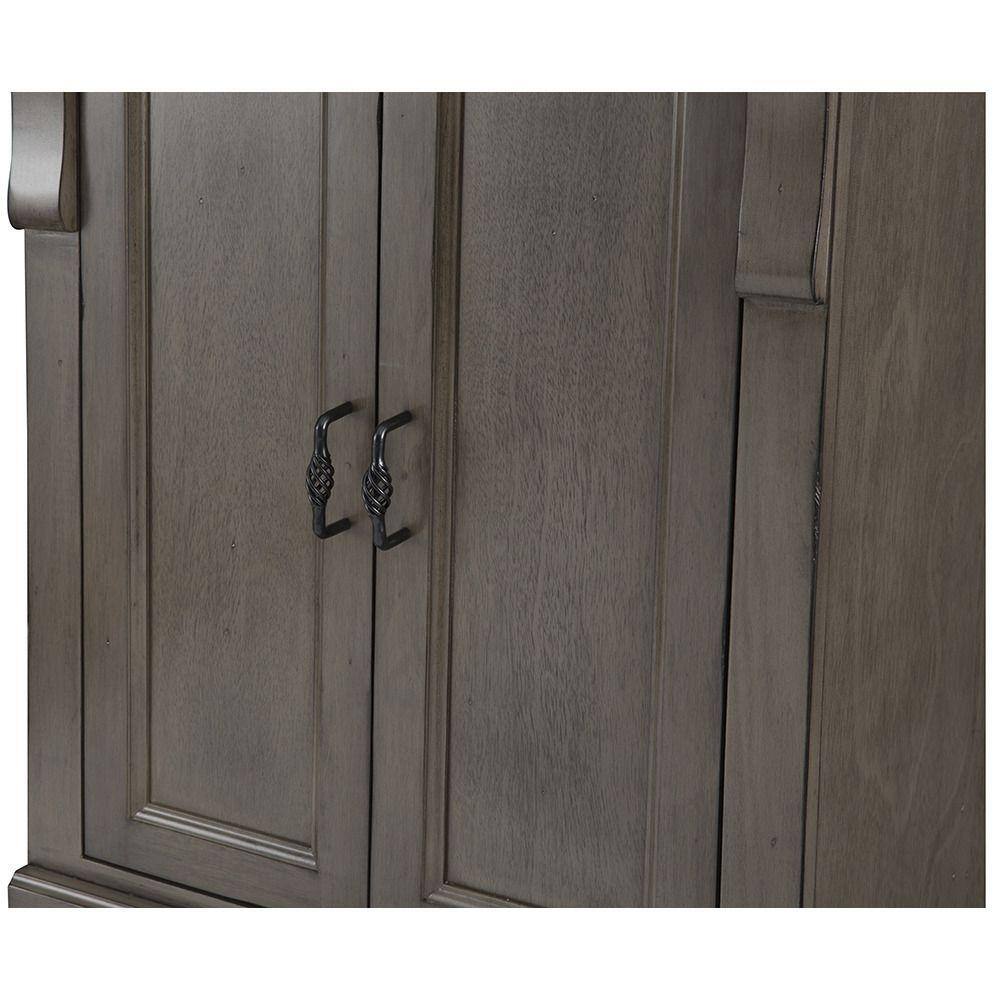 Home Decorators Collection Naples 24 in. W x 74 in. H x 17 in. D Bathroom Linen Cabinet in Distressed Grey NADGL2474