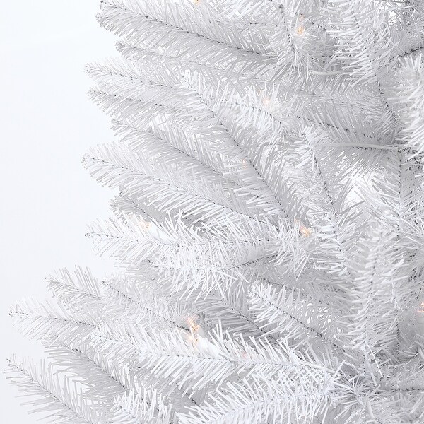 6.5Ft PreLit Artificial White Full Christmas Tree