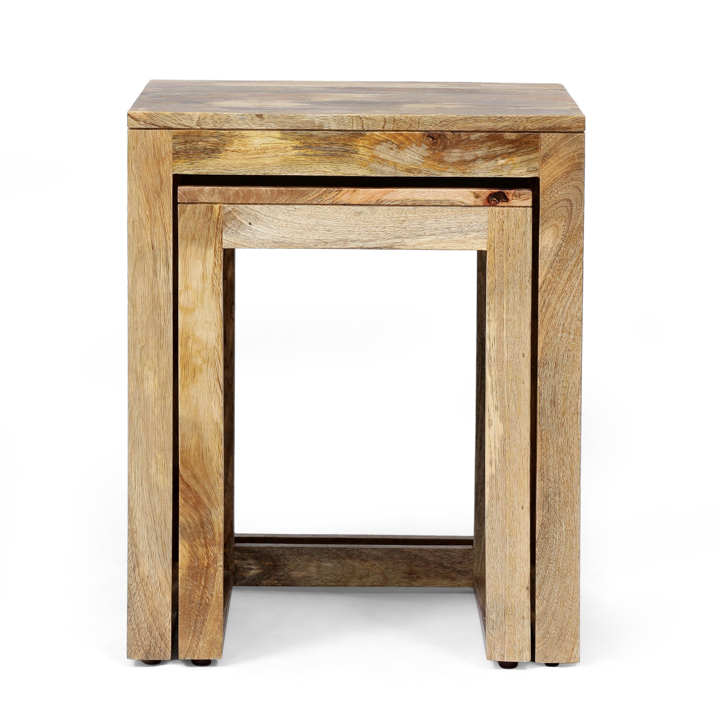 Ferrell Handcrafted Boho Mango Wood Nesting Tables