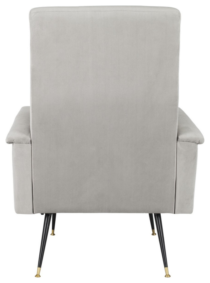 David Velvet Retro Mid Century Accent Chair Gray   Midcentury   Armchairs And Accent Chairs   by V.S.D Furniture  Houzz