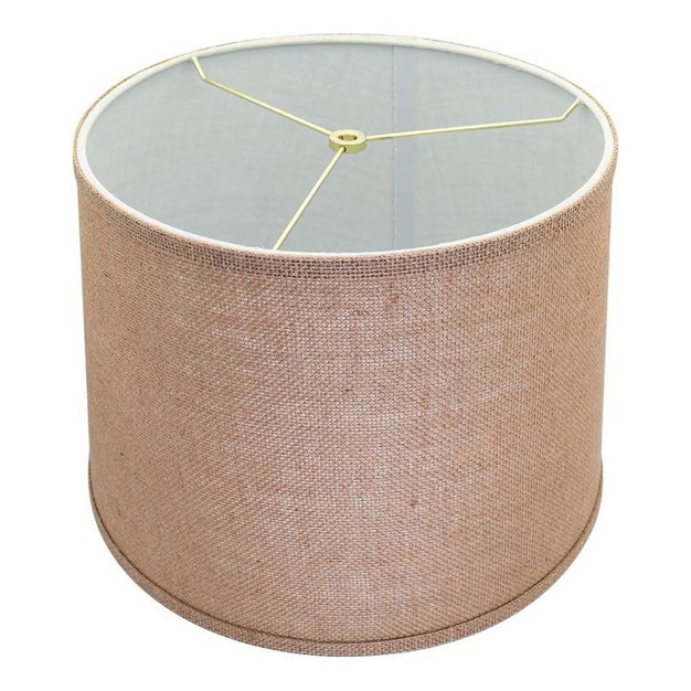 Alucset Lla s1908 Soft Linen Burlap Drum Lampshades W Harp Support amp Spider Mode Installation For Table Lamps And Floor Lights Set Of 2 Light Brown