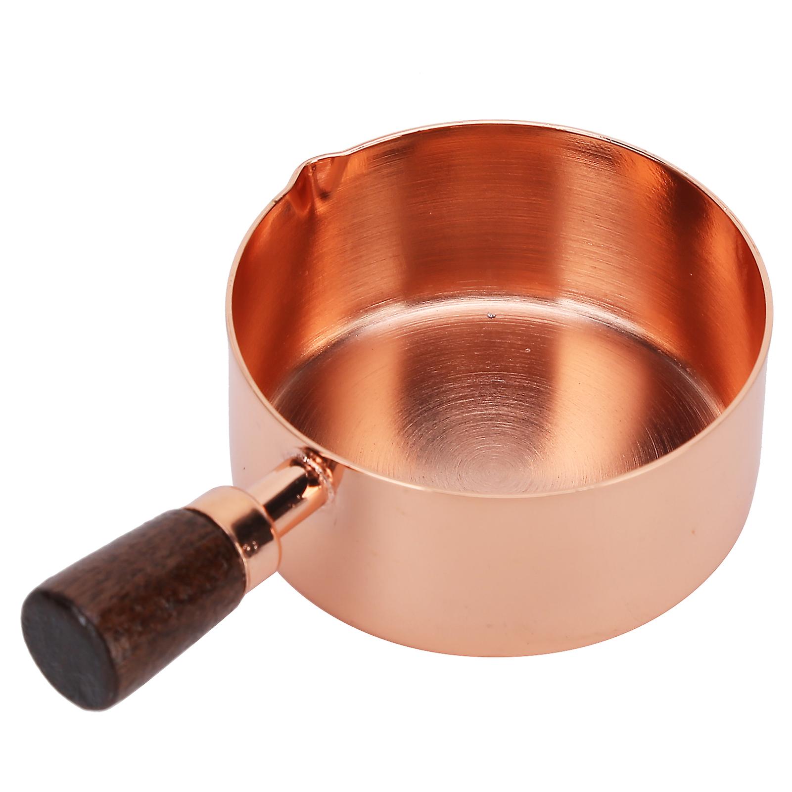 Sauce Pan Wooden Handle Rose Gold Stainless Steel Sauce Pot For Cooking Kitchen Ware1/2cup