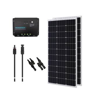 Renogy 200-Watt 12-Volt Monocrystalline Solar Bundle Off-Grid Kit with 30 Amp PWM Charge Controller RNG-KIT-BUNDLE200D-WND30-US