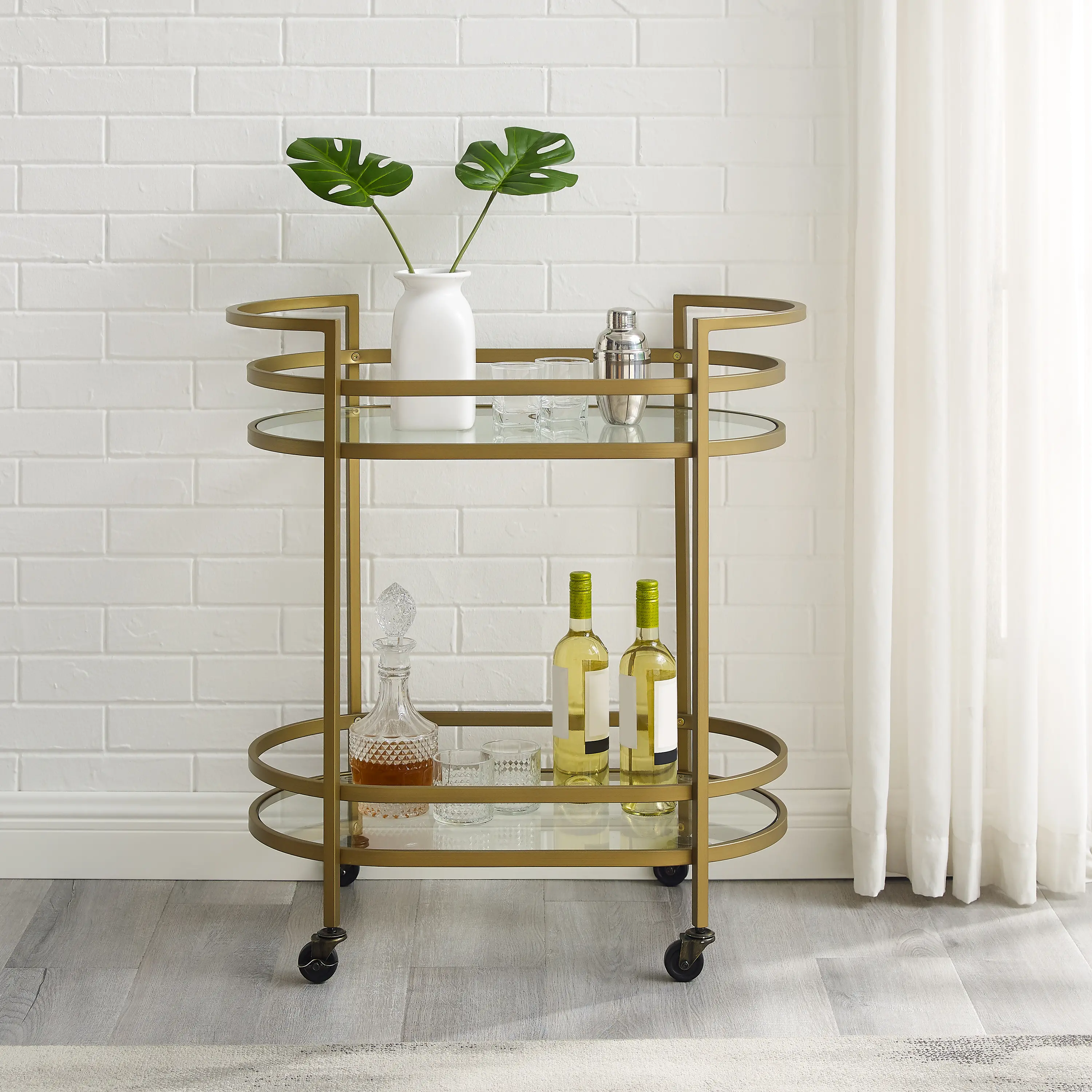 Bailey Gold Metal Bar Cart