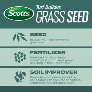 Scotts Turf Builder 5.6 lbs. Grass Seed Dense Shade Mix with Fertilizer and Soil Improver Grows With Little Sunlight 18061