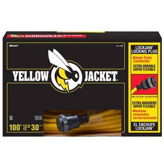 Yellow Jacket 100 ft. 123 SJTW Outdoor Heavy-Duty Lock Jaw Extension Cord 64823601