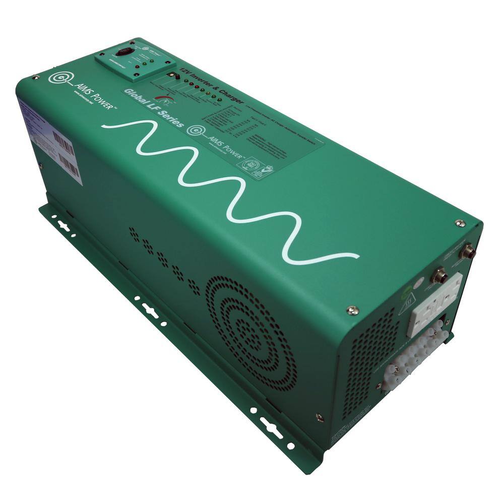 AIMS POWER 2500-Watt Pure Sine Inverter Charger 12-Volt DC to 120-Volt AC PICOGLF25W12V120AL