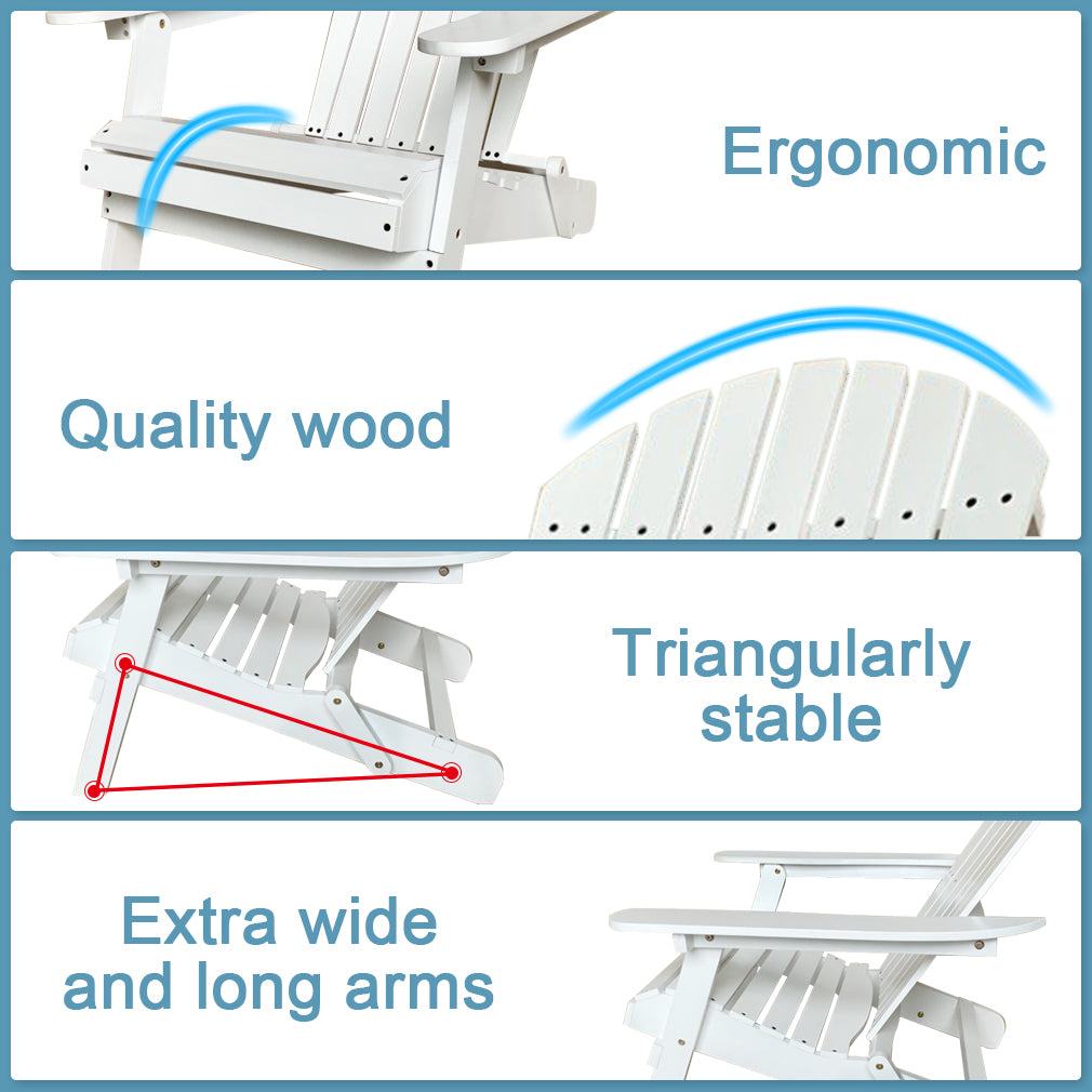 Adirondack Chair Folding Adirondack Chair Lawn Chair Outdoor Chairs Patio Chairs Patio Seating Fire Pit Chairs Wood Chairs for Adults Yard Garden w/Natural Finish