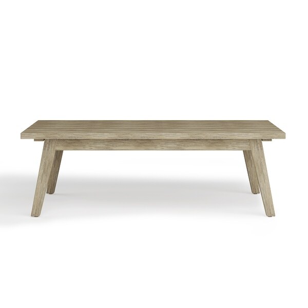 WyndenHall Luna 43 inch Wide Contemporary Outdoor Coffee Table in Brushed Natural Acacia - 25.5