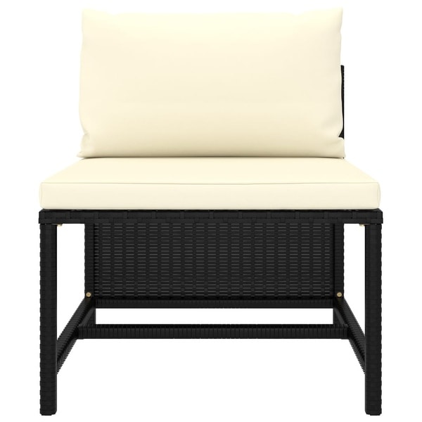 vidaXL 9 Piece Patio Lounge Set with Cushions Poly Rattan Black