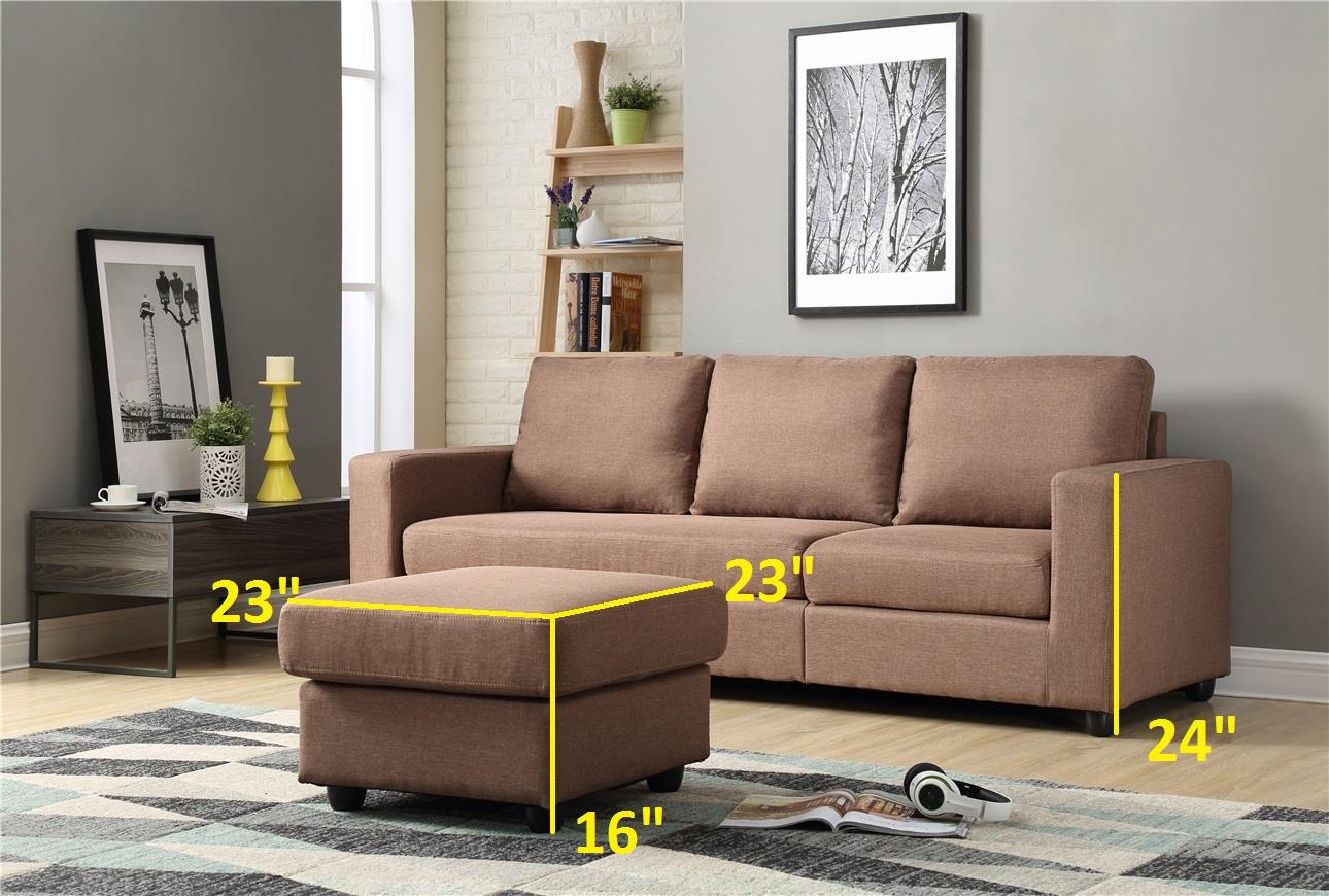 Nathaniel Home Alexandra Convertible Sectional-Color:Brown