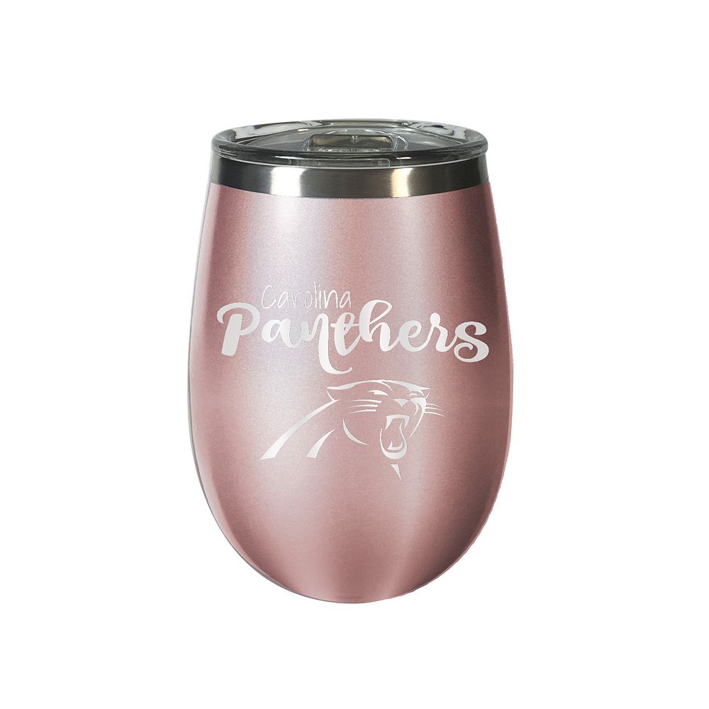 Carolina Panthers 12 oz Rose Gold Finish Vacuum Insulated NFL Wine Tumbler