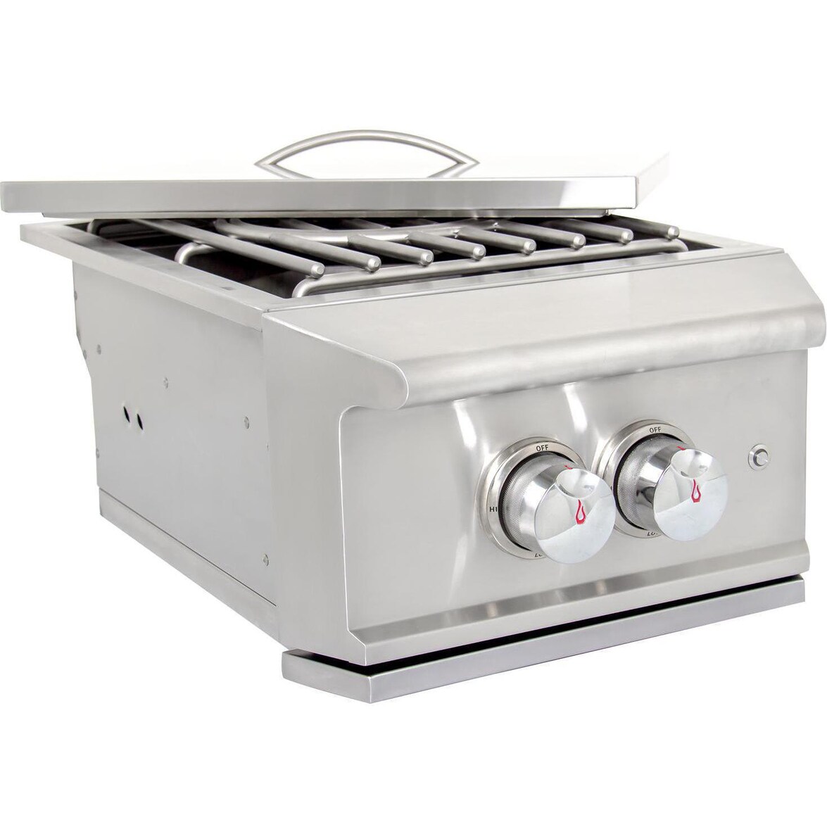 Blaze Professional LUX Built-In Natural Gas High Performance Power Burner W/ Wok Ring and Stainless Steel Lid