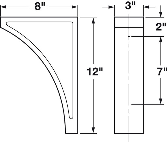 Hafele 194.69.151 Corbel  12 x 3 x 8 (H x W x D...