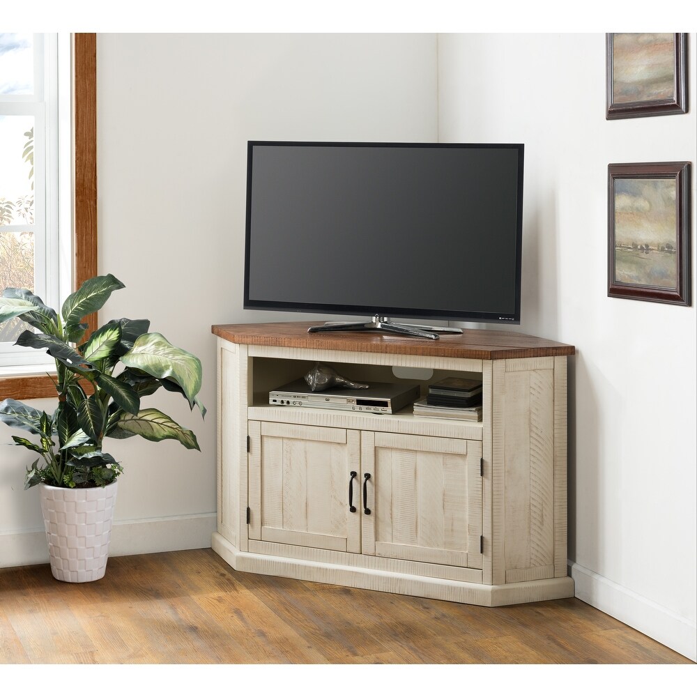 The Gray Barn Danebury Rustic 50 inch Solid Wood Corner TV Stand