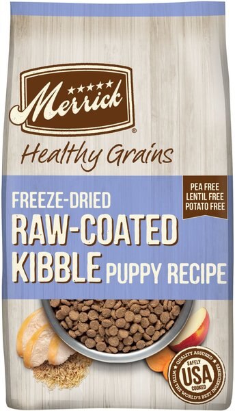 Merrick Healthy Grains Raw-Coated Kibble Puppy Recipe Freeze-Dried Dry Dog Food