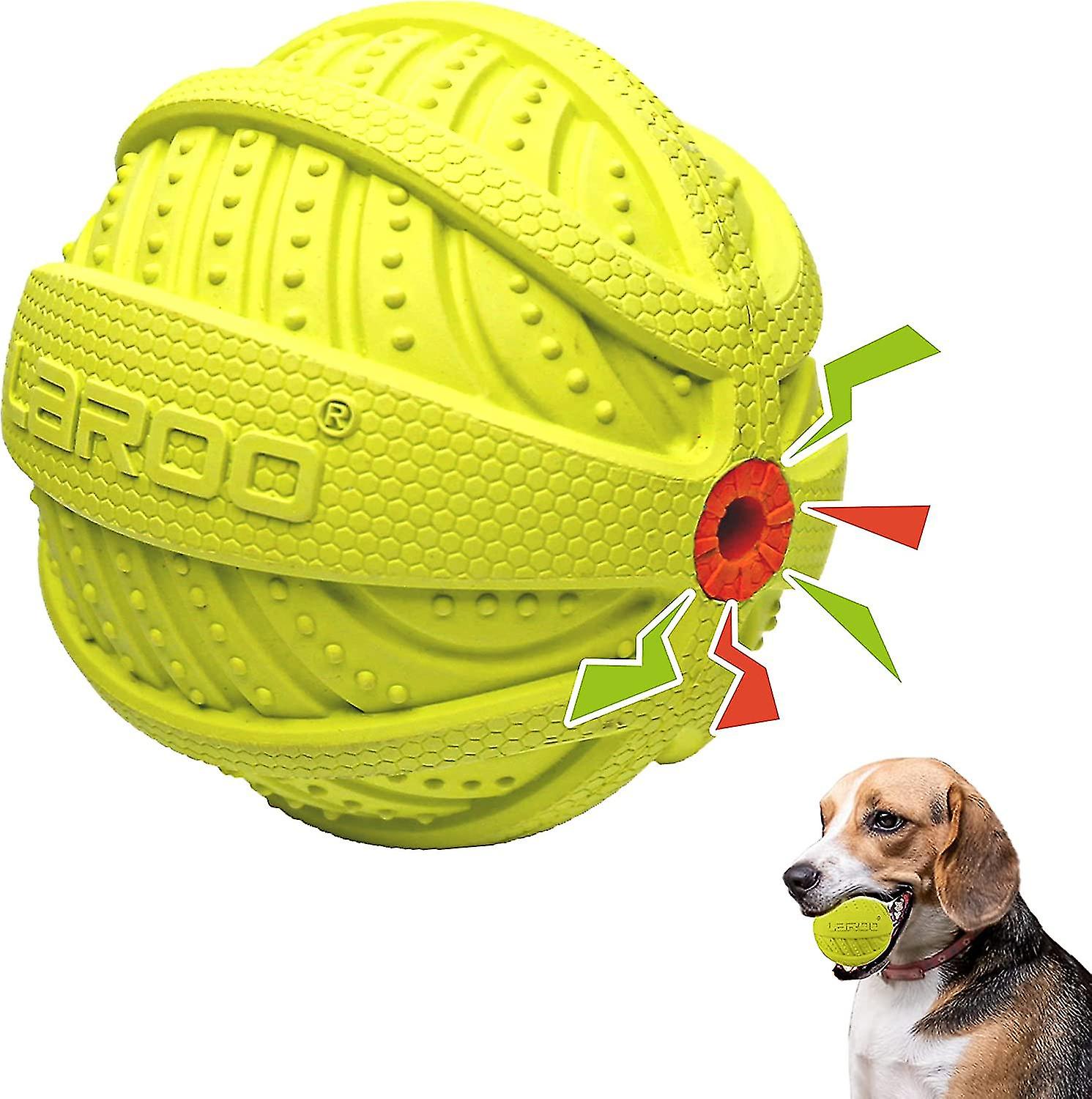 Squeaky Dog Ball， Indestructible Dog Toy， Rubber Dog Ball， Floating On Dog Toy For S， Medium And Lar Dogs (9cm， )