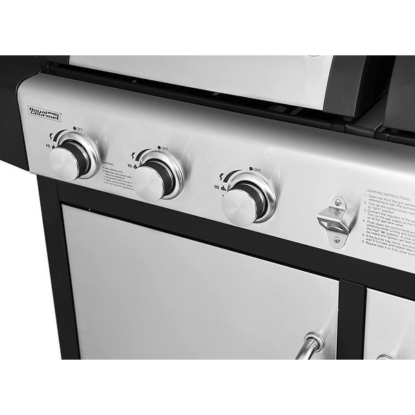 ZH3002SC 3-Burner 25，500-BTU Dual Fuel Cabinet Gas and Charcoal Grill Combo with Cover