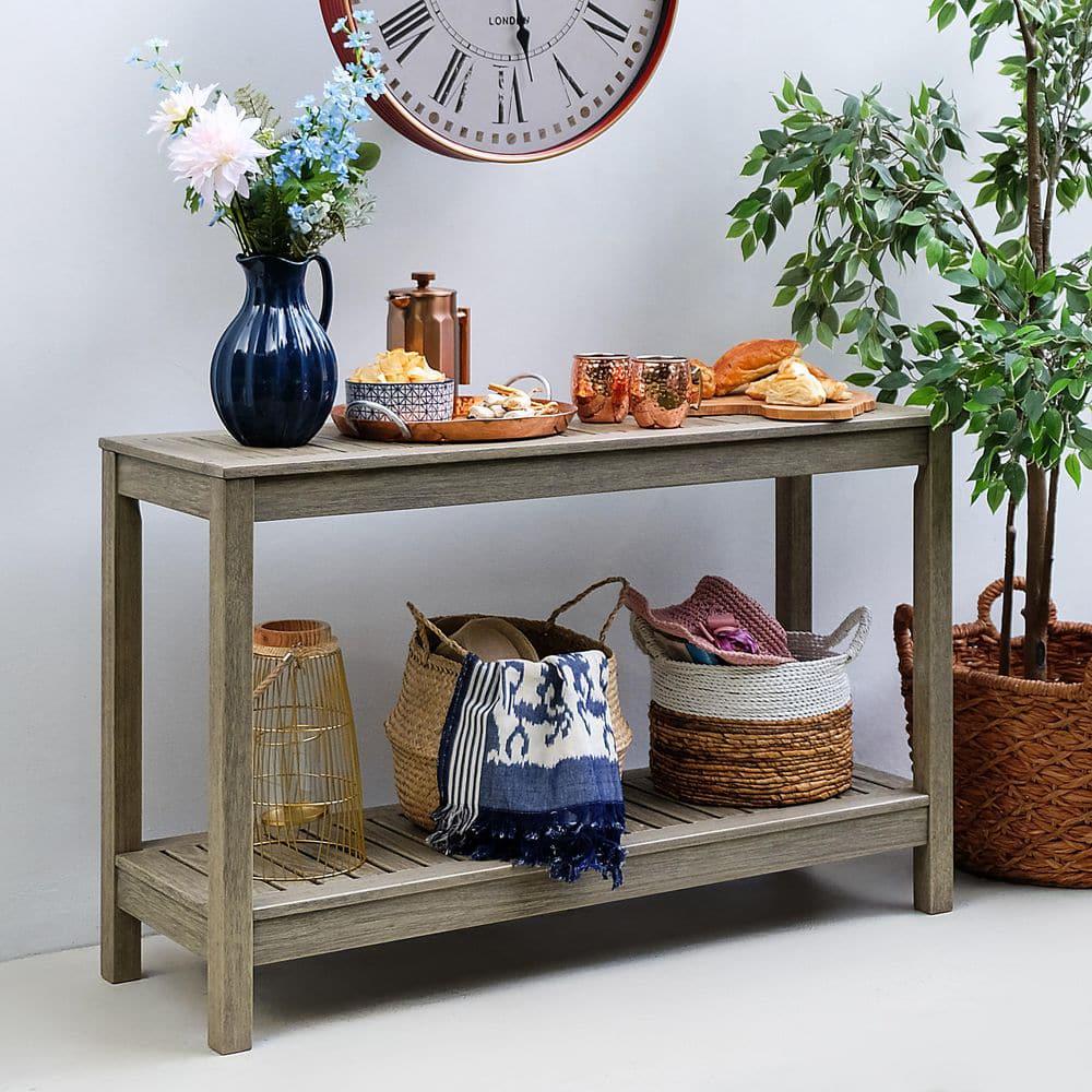 Cambridge Casual Braga Weathered Gray Wood Outdoor Side Table