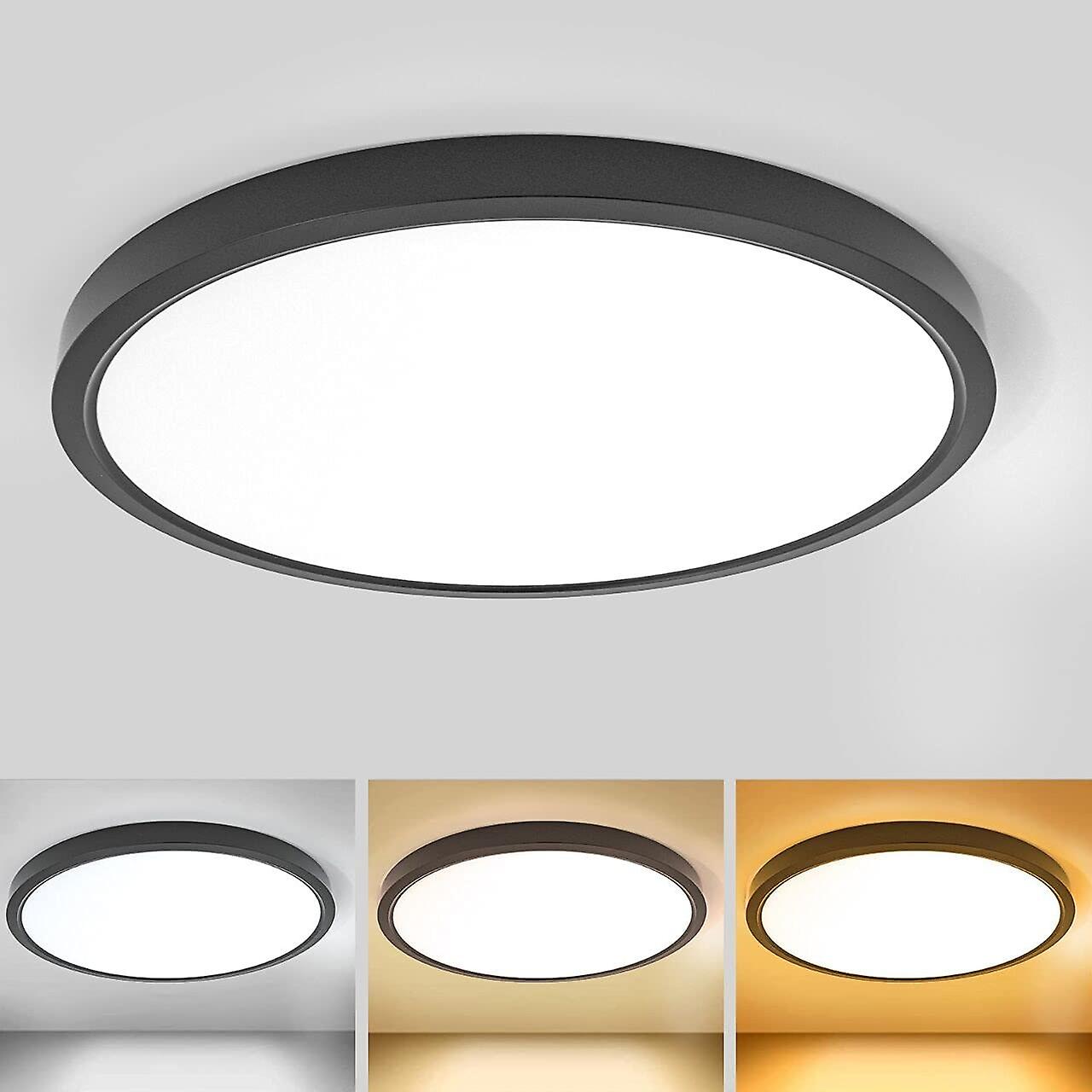 18inch Flush Mount Dimmable Ceiling Light Fixture with Backlight， 36W Output White Large Led Ceiling Light of 3 CCT Adjustable for Office，Living Room