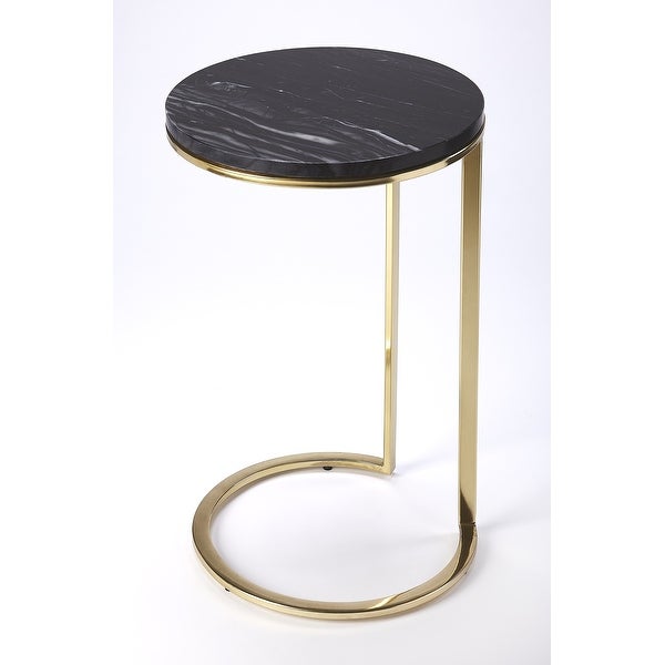 Handmade Butler Martel Marble and Metal Side Table (India)