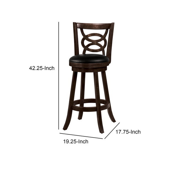 Benzara BM69024 29 Swivel Bar Stool with Upholste...