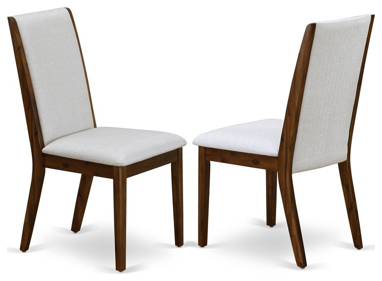 East West Furniture Lancy 39 quotFabric Dining Chairs in Walnut/Gray (Set of 2)   Transitional   Dining Chairs   by Homesquare  Houzz