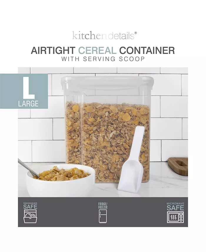 Kitchen Details Large Size Airtight Cereal Container with Scooper