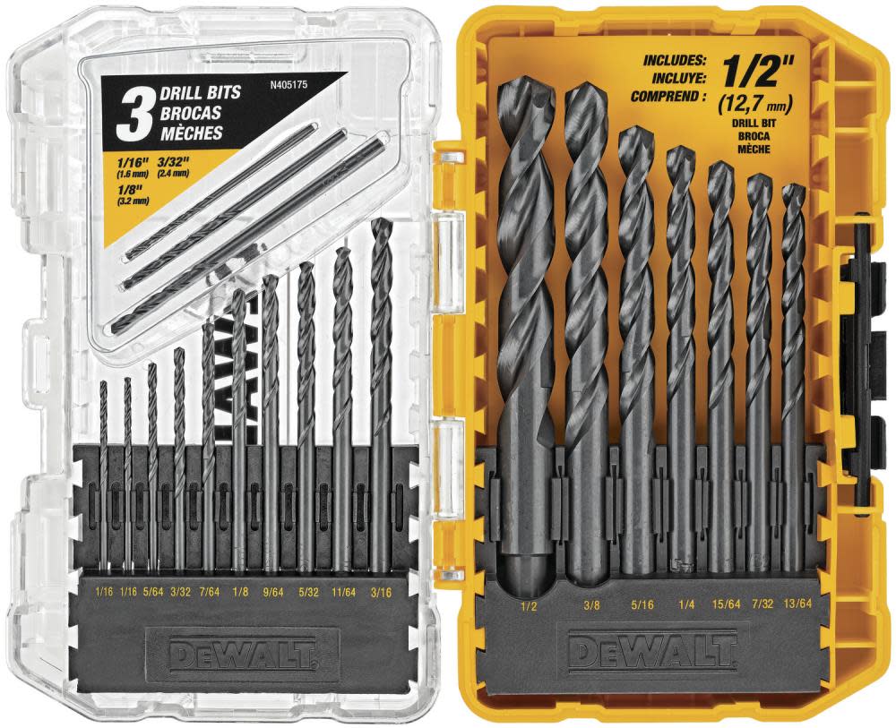 20 piece Black Oxide Drill Bit Set ;