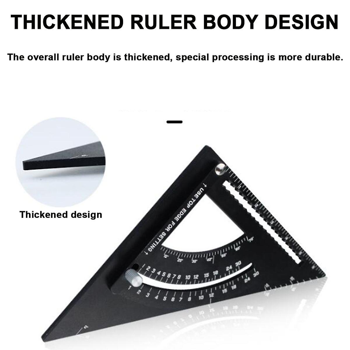 Woodworking Angle Ruler Aluminum Alloy Triangular Measuring Ruler Woodwork Square Triangle Angle Protractor Measuring