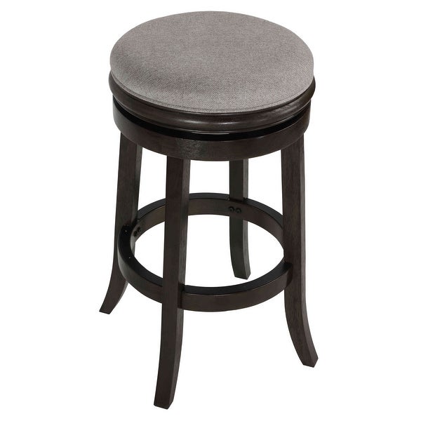 Cortesi Home Clyffe Grey Backless Solid Wood Swivel Stool