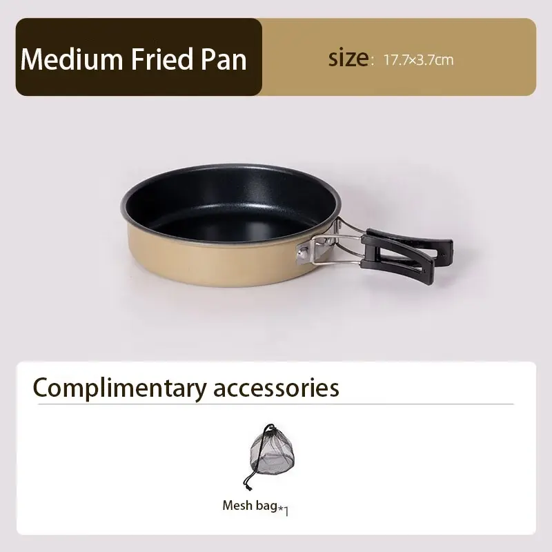 Portable 7pcs Hard Anodized Aluminium Outdoor Picnic Camping Cooking Set Hiking Equipment Cookware Set