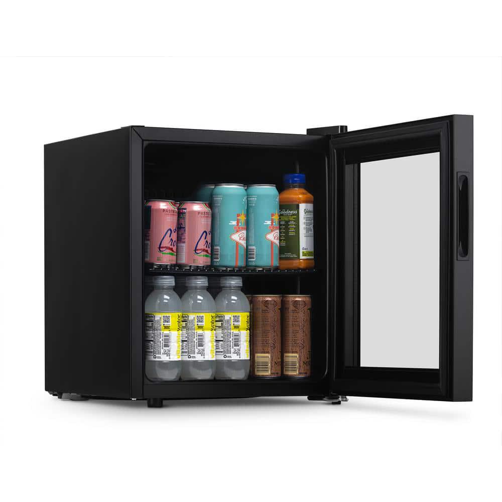 NewAir 17 in 60Can Beverage Refrigerator with Glass Door in Black Freestanding or Countertop Mini Fridge