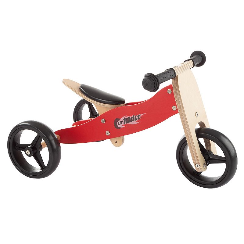 Lil' Rider 2-in-1 Wood Balance Bike and Push Tricycle