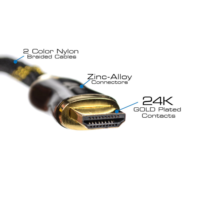 QualGear 6 Feet High Speed HDMI Premium Certified 20b cable with 24K