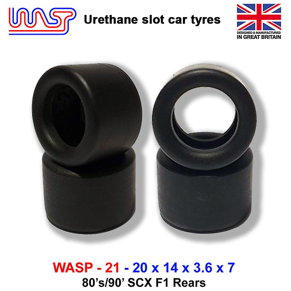 Urethane Slot Car Tyres x 4 Wasp 21 20 x 14 x 3.6 x 7 SCX GT Large