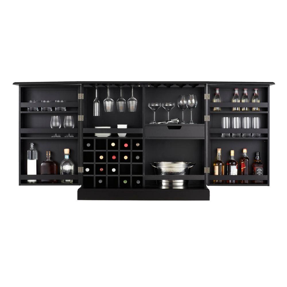 Home Decorators Collection Jamison Black Bar with Expandable Storage SK18215A