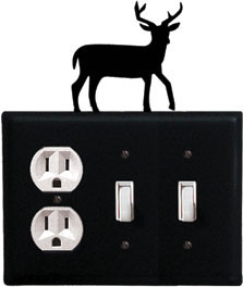 Village Wrought Iron EOSS 3 Deer   Single Outlet a...