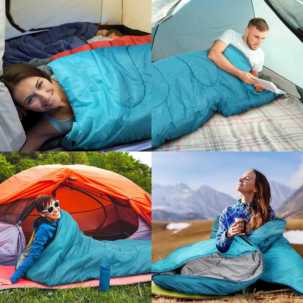 2023 Hot sale Cheap Outdoor 170t/190t/210t Polyester Adult Hollow Fiber Waterproof Travel Hiking Camping waterproof sleeping bag