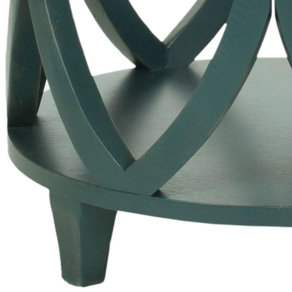 Raymond Round Accent Table  Dark Teal   Contemporary   Side Tables And End Tables   by Rustic Home Furniture Deco  Houzz