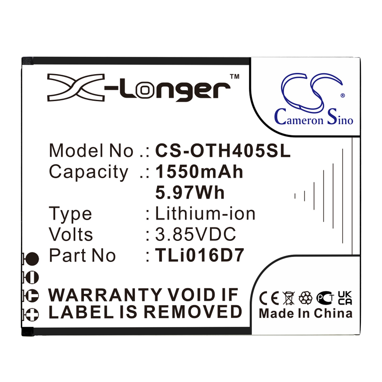 Alcatel OT4055J OT4055U U3 2018 4G Mobile Phone Replacement Battery BatteryClerkcom Mobile Phone